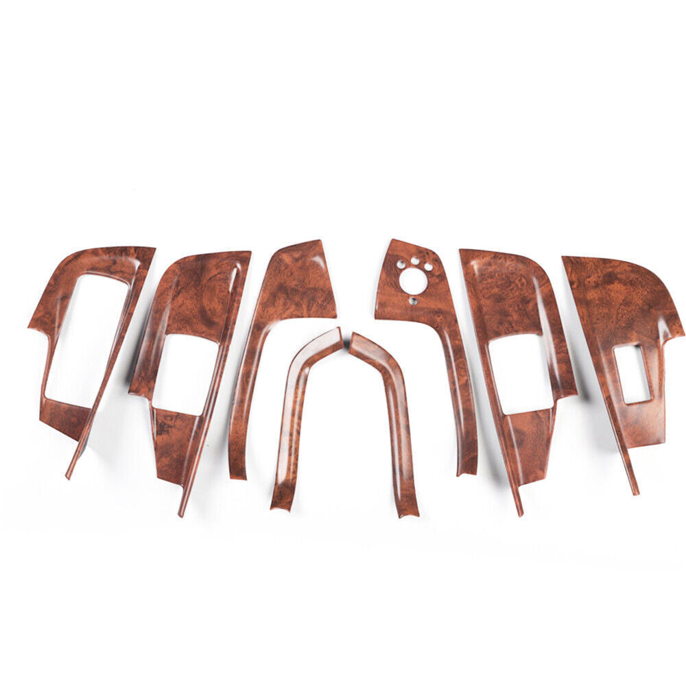 Inner Glass Window Lifting Lock Panel Trim 8X for Audi A6L 2012-2018 Wood Grain