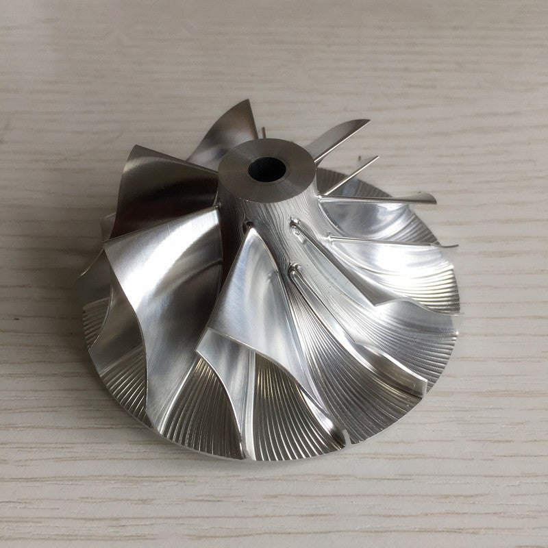 TD05H 7+7 Blade 59.05/76.13 mm Turbine Aluminum 2618/Burnt Compressor Wheel