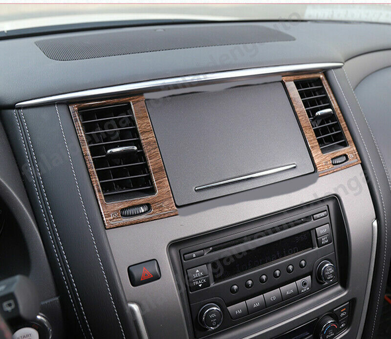 for Nissan Patrol Y62 2017-2019 Wood Grain Central Control Outlet Air Vent trim