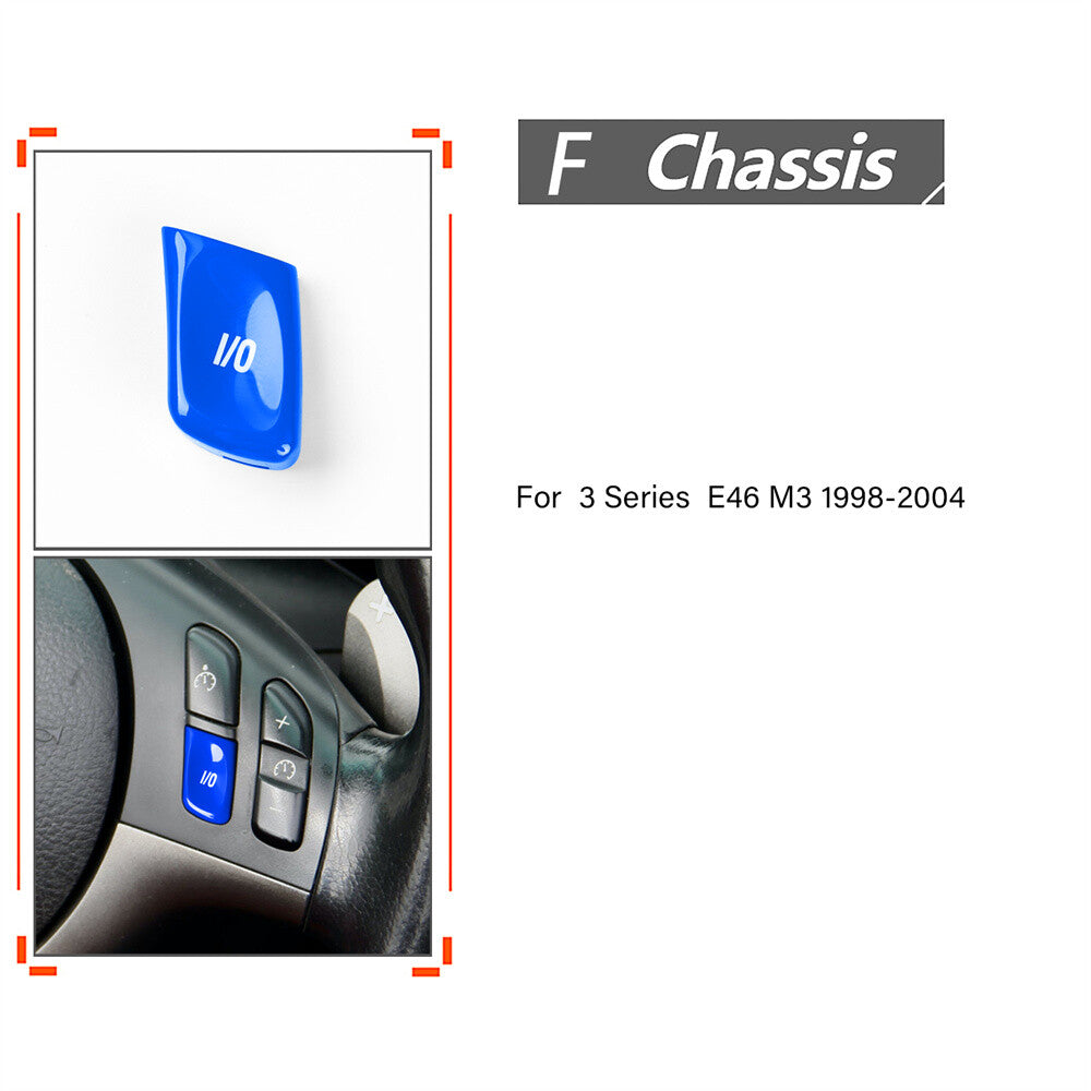 Blue Replacement Steering Wheel VO Button Trim for BMW 3 Series E46 M3 1998-2004