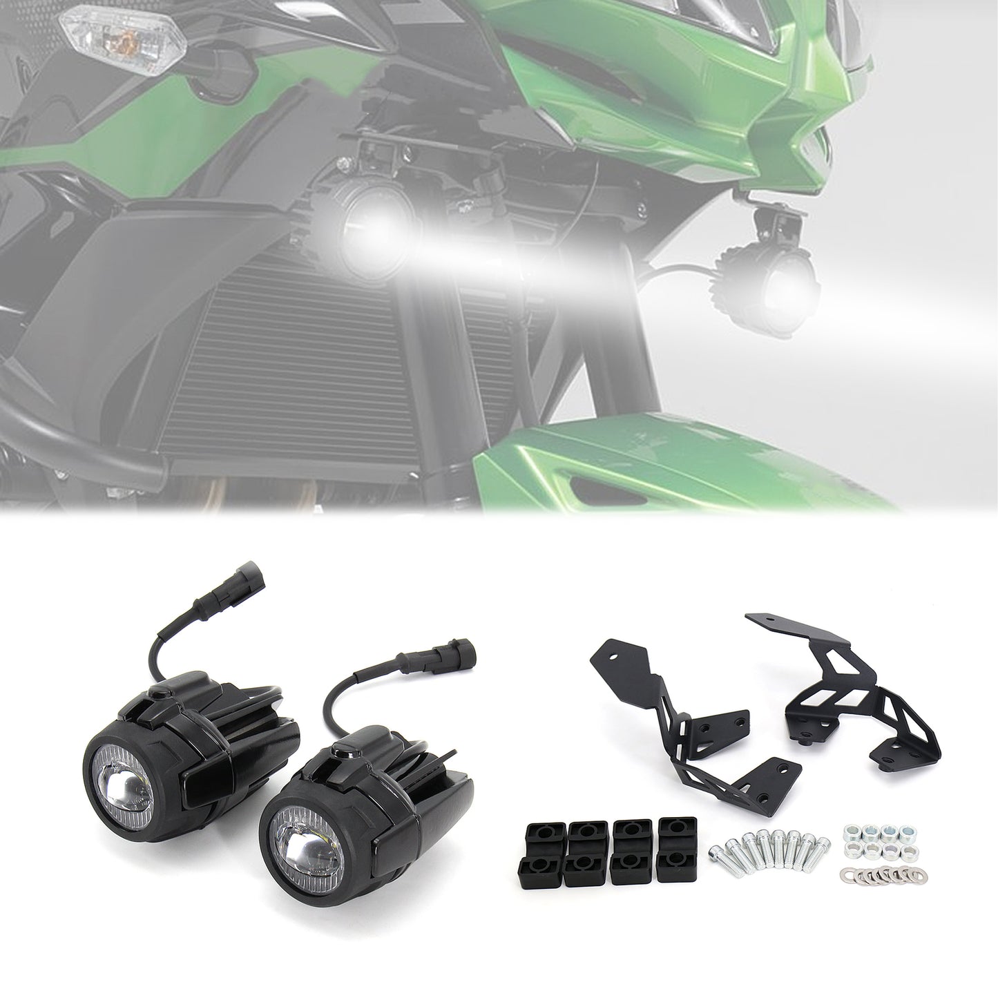 for Kawasaki 650 Motorcycle Spotlight Bracket Fog Light Mounting Kits
