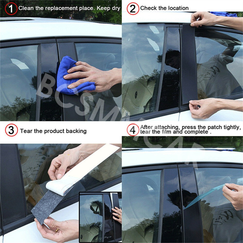 Car Door Pillar Posts Stickers Exterior Decoration Fit for Ford Flex 2009-2019