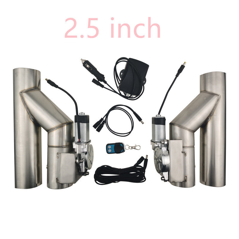 2.5 /2.5 inch Double Electric Exhaust Valve Y Pipe Single flap Valve Remote Kit