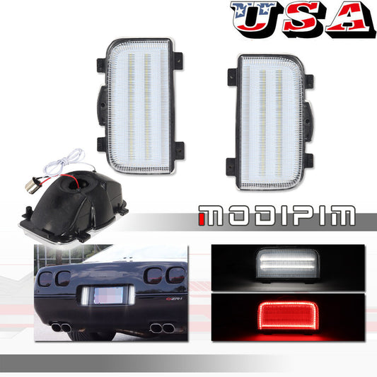 Transparent lens LED rear tailgate reverse backup taillights for Corvette C4 1991-1996