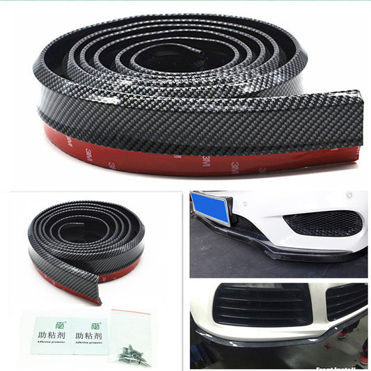 2.5M Car Carbon Fiber Front Bumper Spoiler Lip Splitter Valance Chin Protector