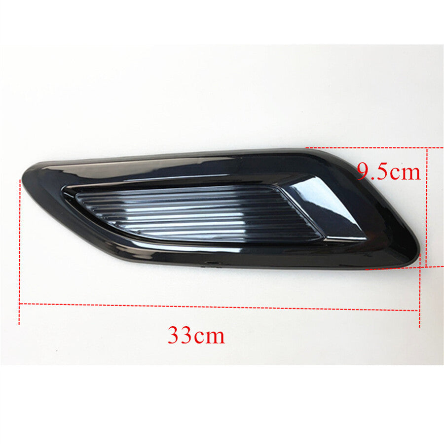 3pcs Glossy Black Car Decorative Hood Scoop Air Vent Bonnet Cover Trim Universal