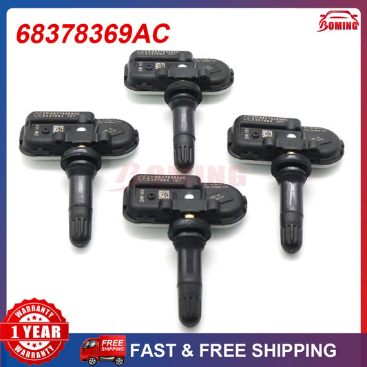 4-pack of new Tire Pressure Monitoring System (TPMS) sensors 68378369AC for RAM 2500