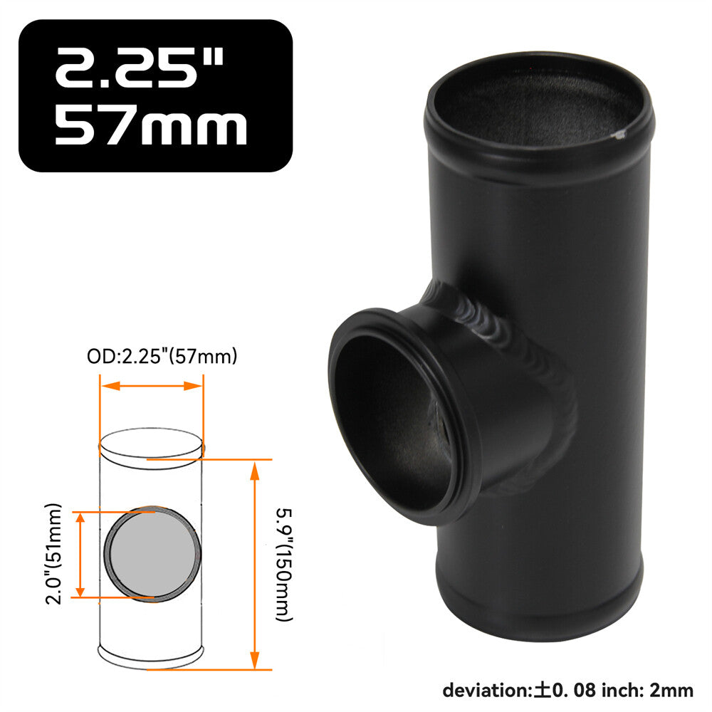 Universal 50mm V-band BOV Flange 2.25 Tube Pipe Blow off Valve Turbo Black
