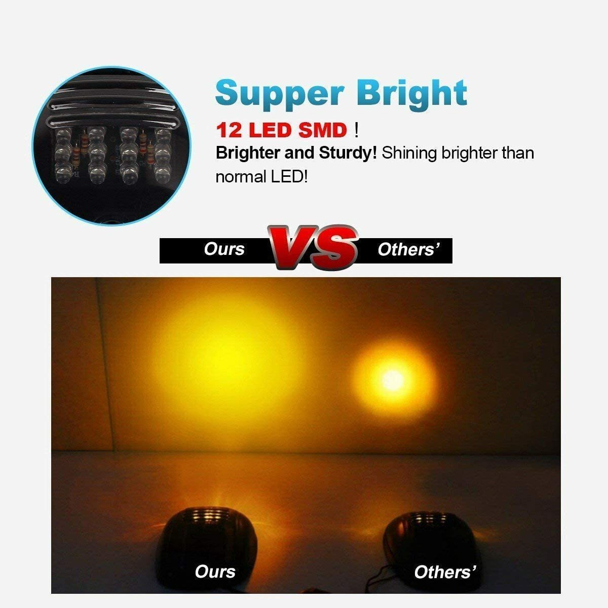 5x Amber LED Roof Top Running Cab Marker Lights for Chevy Silverado 1500 2500