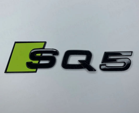 Suitable for Audi SQ5 rear badge boots, trunk badge stickers, acid green and black