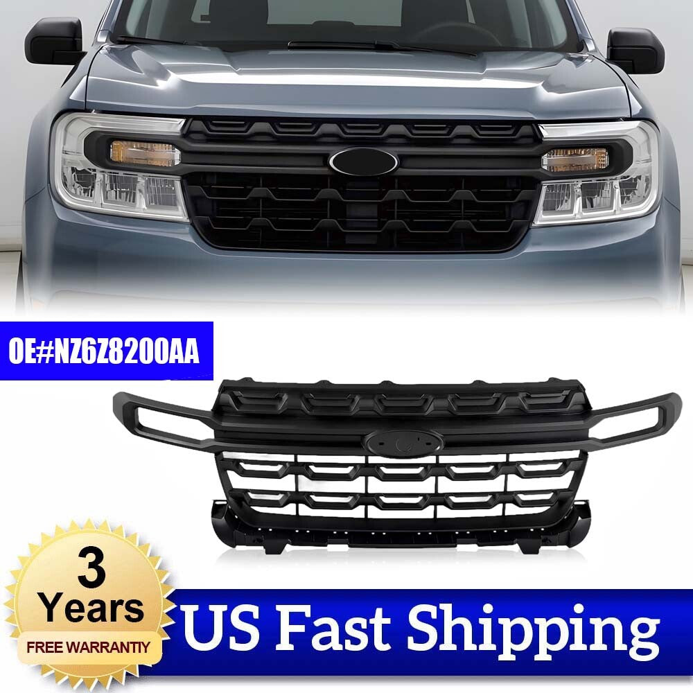 Front Grille Grill Assembly Matte Black NZ6Z-8200-AA NEW for Ford Maverick 22-23