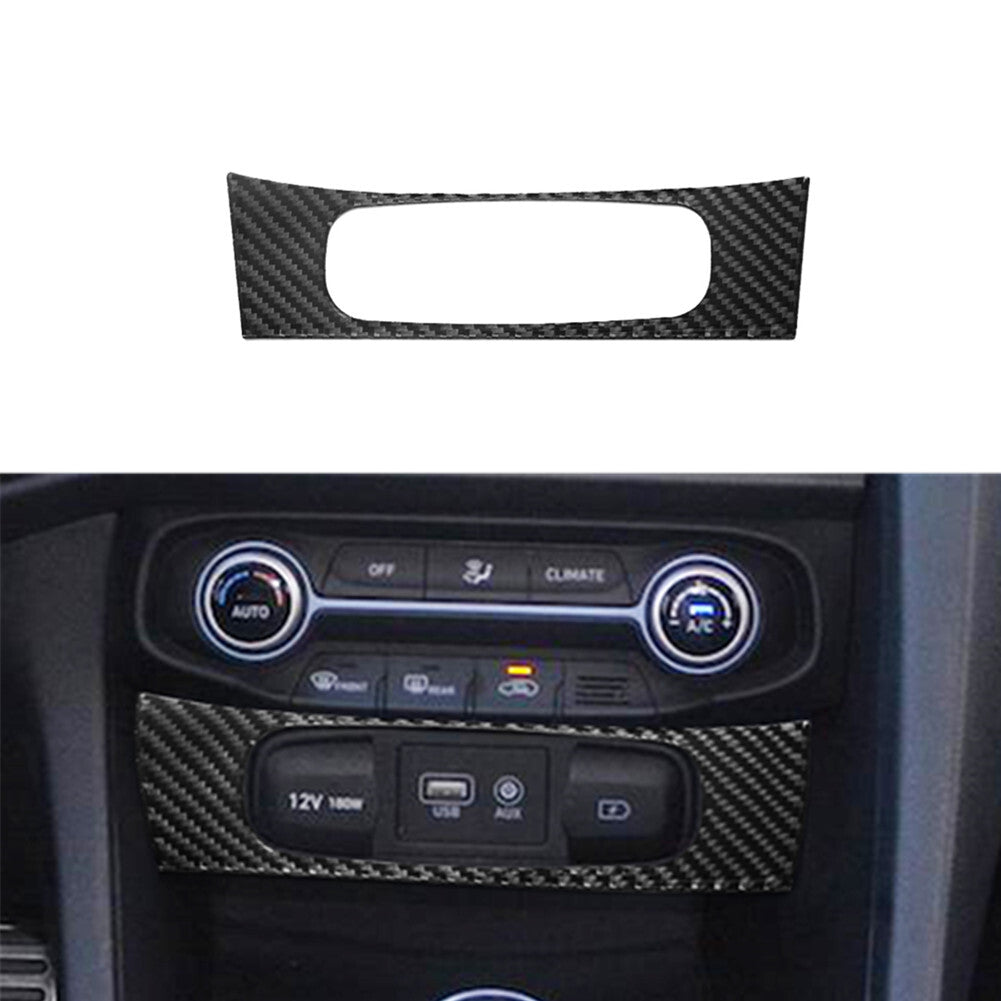 Carbon fiber 12V button frame decorative cover for modern for Veloster JS 2019 - 2022