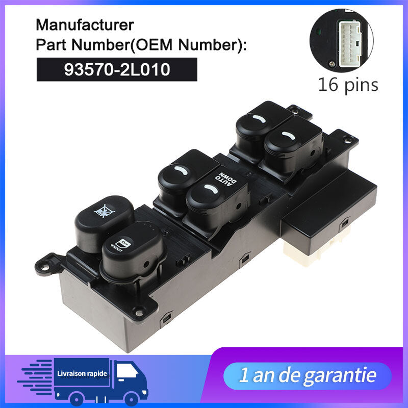 INTERRUPTEUR DE COMMANDE LEVE VITRE POUR for Hyundai i30 07-11 GAUCHE NEUF Neuf