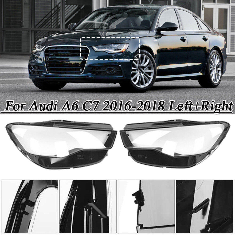 Protective headlight cover for Audi A6 and C7, transparent lens cover, 2016, 2017, 2018