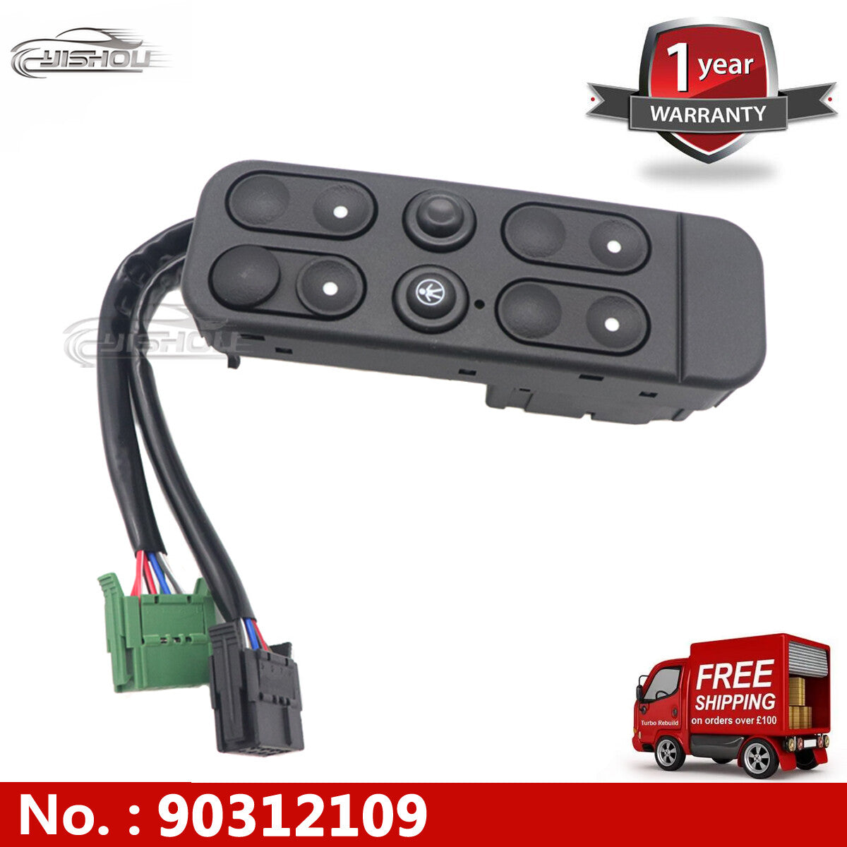 The new Power Master window switch is suitable for Opel Vectra A 1988 - 1995 1240600 90312109