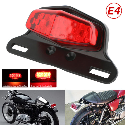 LED taillights and rear license plate lights for black bicycles suitable for Harley Chopper Cafe Racer.