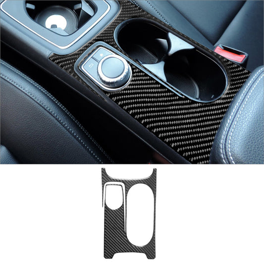 for Mercedes Benz CLA GLA Carbon Fiber Interior Center Cup Holder Cover Trim
