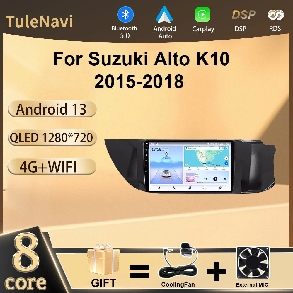 for Suzuki K10 Alto 2015-2018 Car Stereo Radio CarPlay GPS Multimedia Player