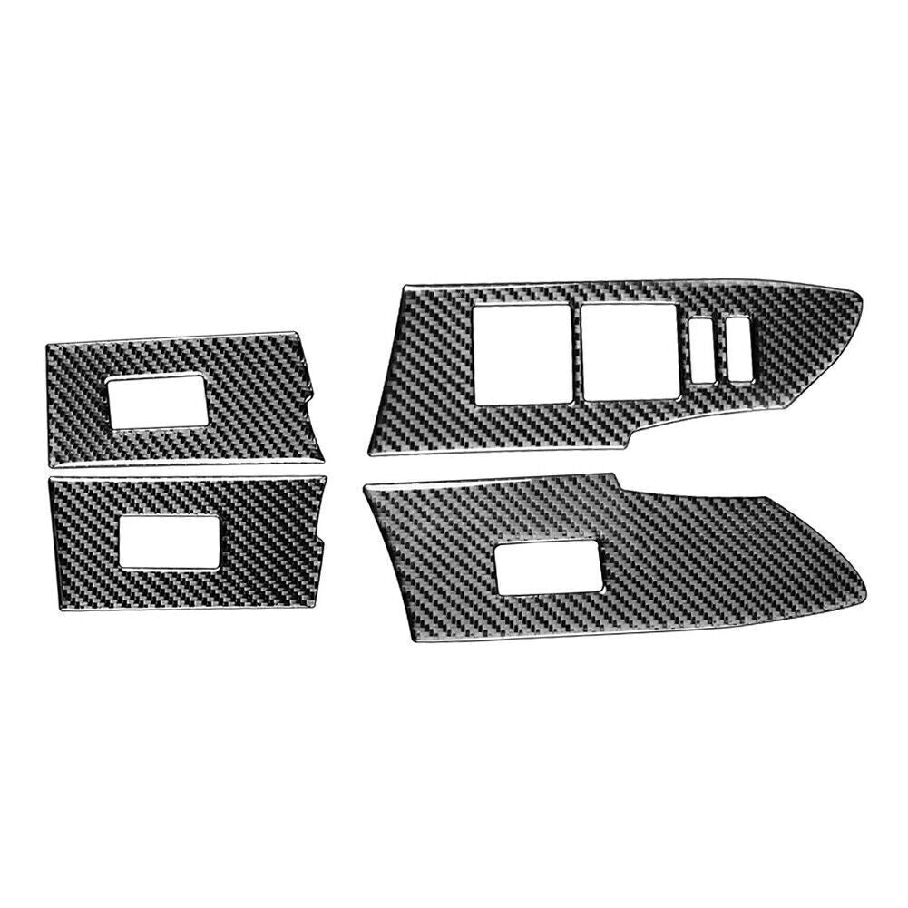 4Pcs Window Lift Switch Panel Cover Trim Carbon Fiber for Toyota for Corolla 14-18