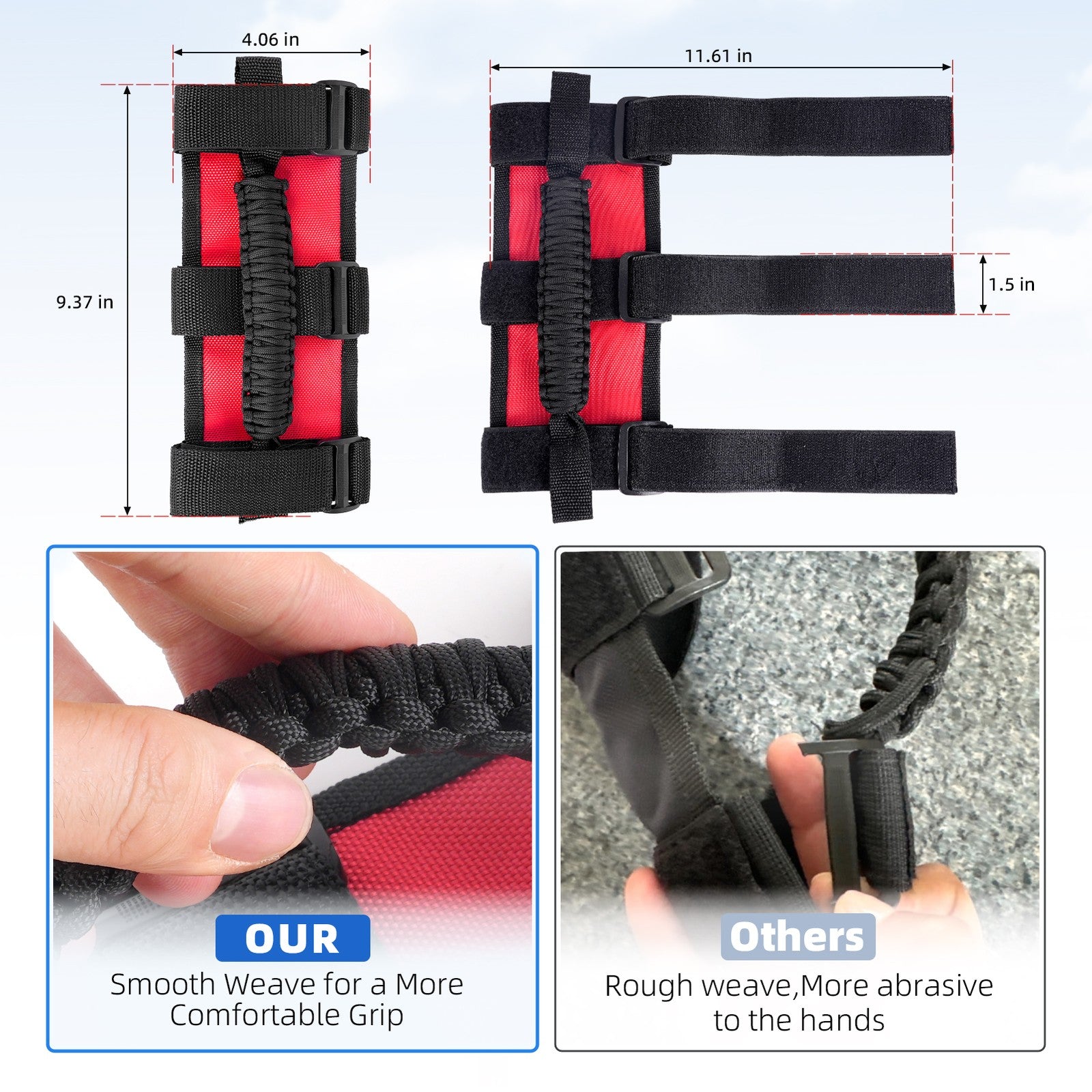 Roll Bar Grab Handles Grip Handle for Jeep for Wrangler CJ YJ TJ JK JL JLU JKU