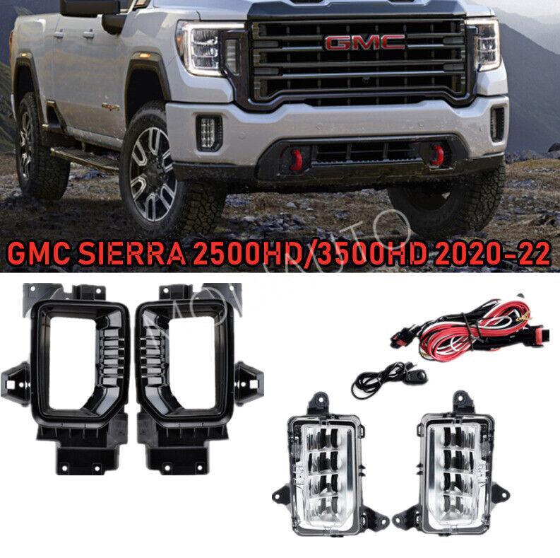 for GMC for Sierra 2500HD/3500HD 20-22 LED Fog Lights Driving Bumper Lamps 1 Pair