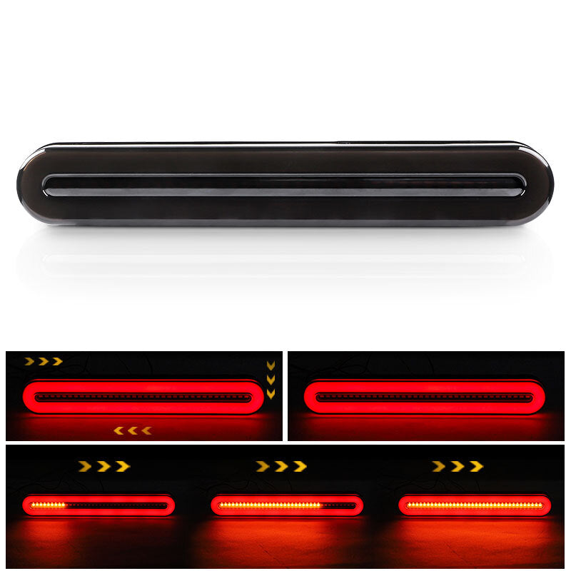 Motorcycle 9 LED Brake Stop Flowing Turn Signal Tail Light Bar Running UTV ATV