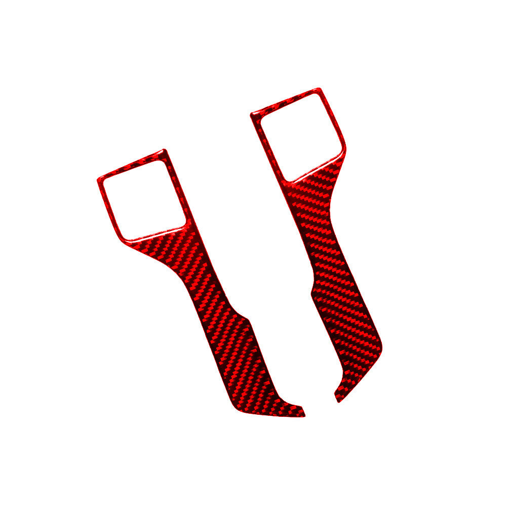 Red Carbon Fiber Steering Wheel Button Trim for Toyota Tacoma 2012-2015 Type-B