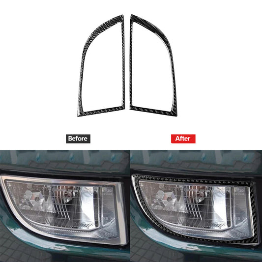 Carbon Fiber Front Light Frame Cover Trim for Toyota for Land Cruiser Prado 2010-18