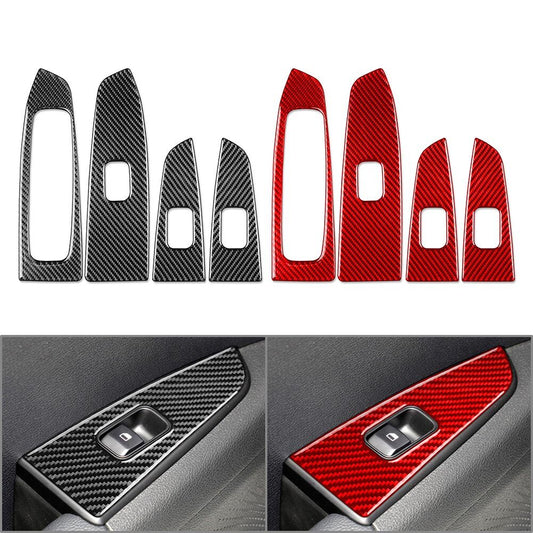 Carbon Fiber Window Lift Switch Panel Cover for Kia Forte Cerato K3 2019-2023