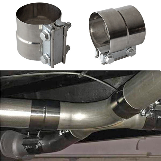 2 Pack 3 Inch Exhaust Clamps Stainless Steel Muffler Band for Exhaust System