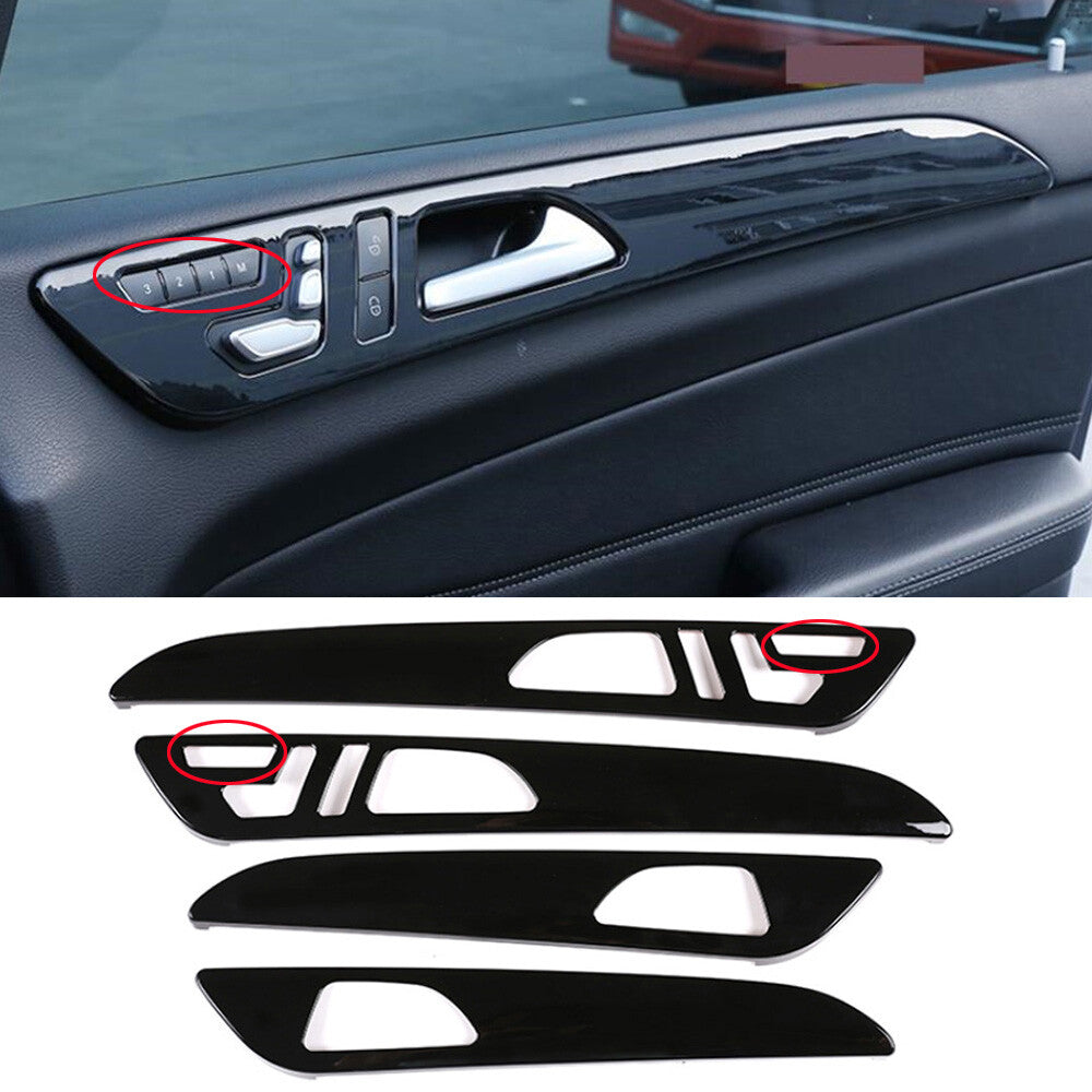 for Benz GL GLE GLS ML W166 2013-2019 Interior Door Panel Trim ABS Gloss Black¡Á4