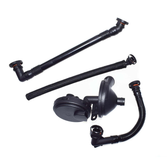 for BMW Set 4 New PCV Crankcase Vent Valve Oil Separator Valve Breather Hose Kit