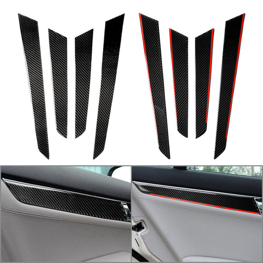 4Pcs Carbon Fiber Interior Door Panel Cover Trim for Mercedes-Benz W204 2007-14