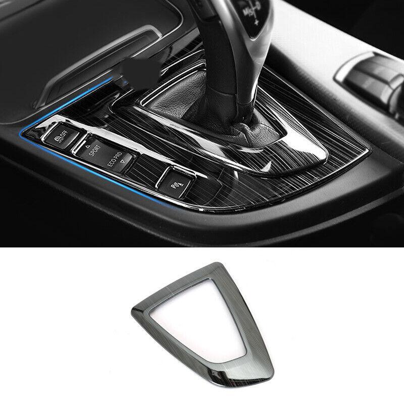 For 13-19 for BMW 3 4 Series GT Black Steel Central Console Gear Shift Panel Trim
