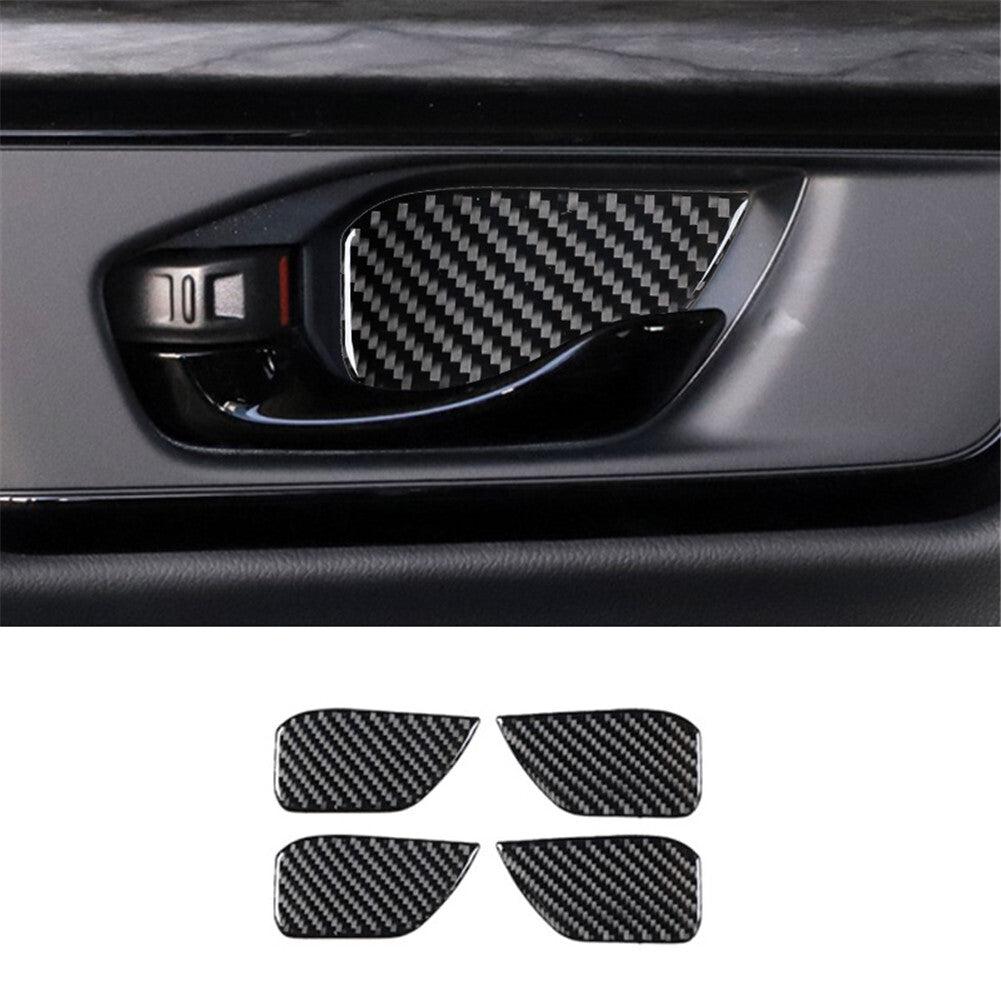 4Pcs Carbon Fiber Interior Door Bowl Panel Cover Trim for Honda CR-V 2017-2021