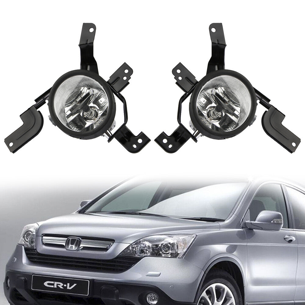 Two front bumper driving lights and fog lights with bulbs for Honda CRV CR-V 2007-2009