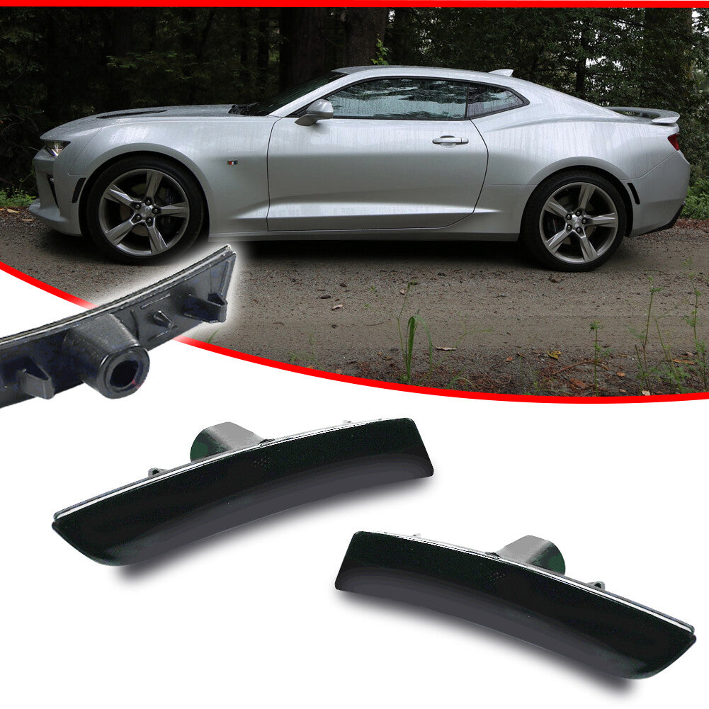 Smoked Lens Front Marker Cover for Chevrolet Camaro 2016-2023, 2 Pieces
