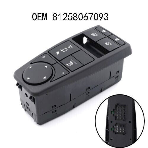 for MAN TGS TGX Front Driver Side Power Window Lifter Switch 81258067093 BLACK