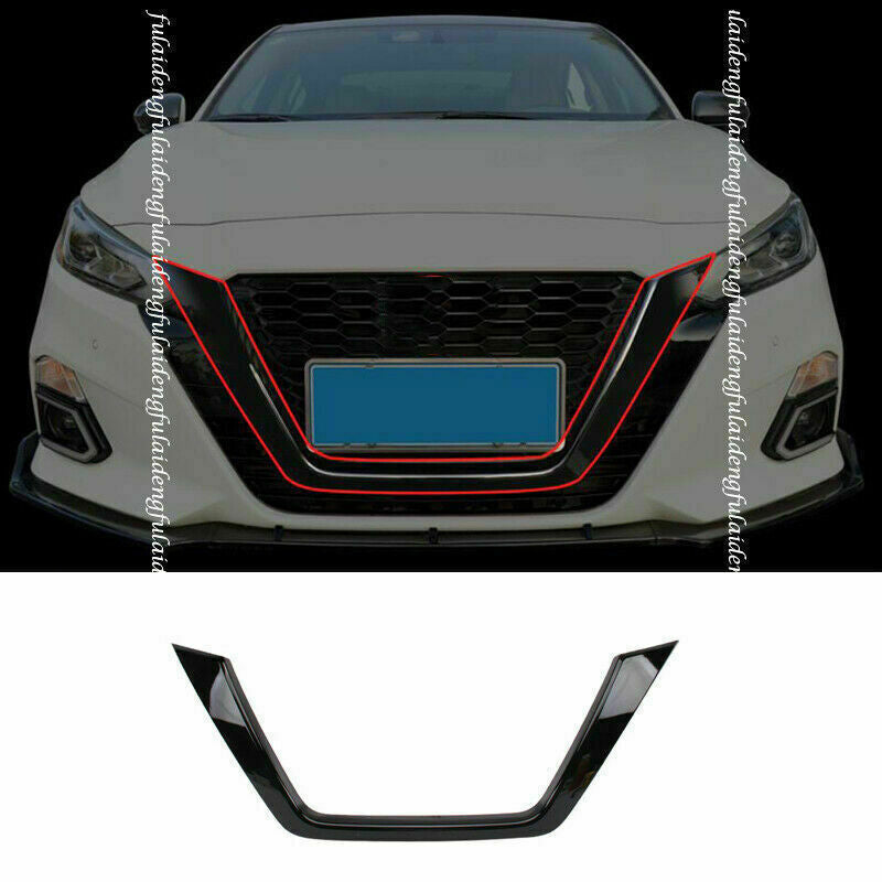 for Nissan Altima 2019-2022 Glossy Black Front Bumper Grill Moulding Cover Trim