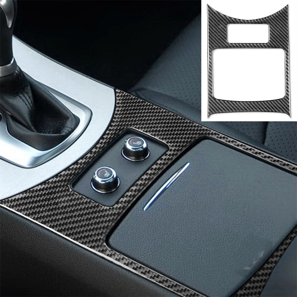 Carbon Fiber Car Gear Shift Storage Box Panel Cover Fit for Infiniti G37 2007-09