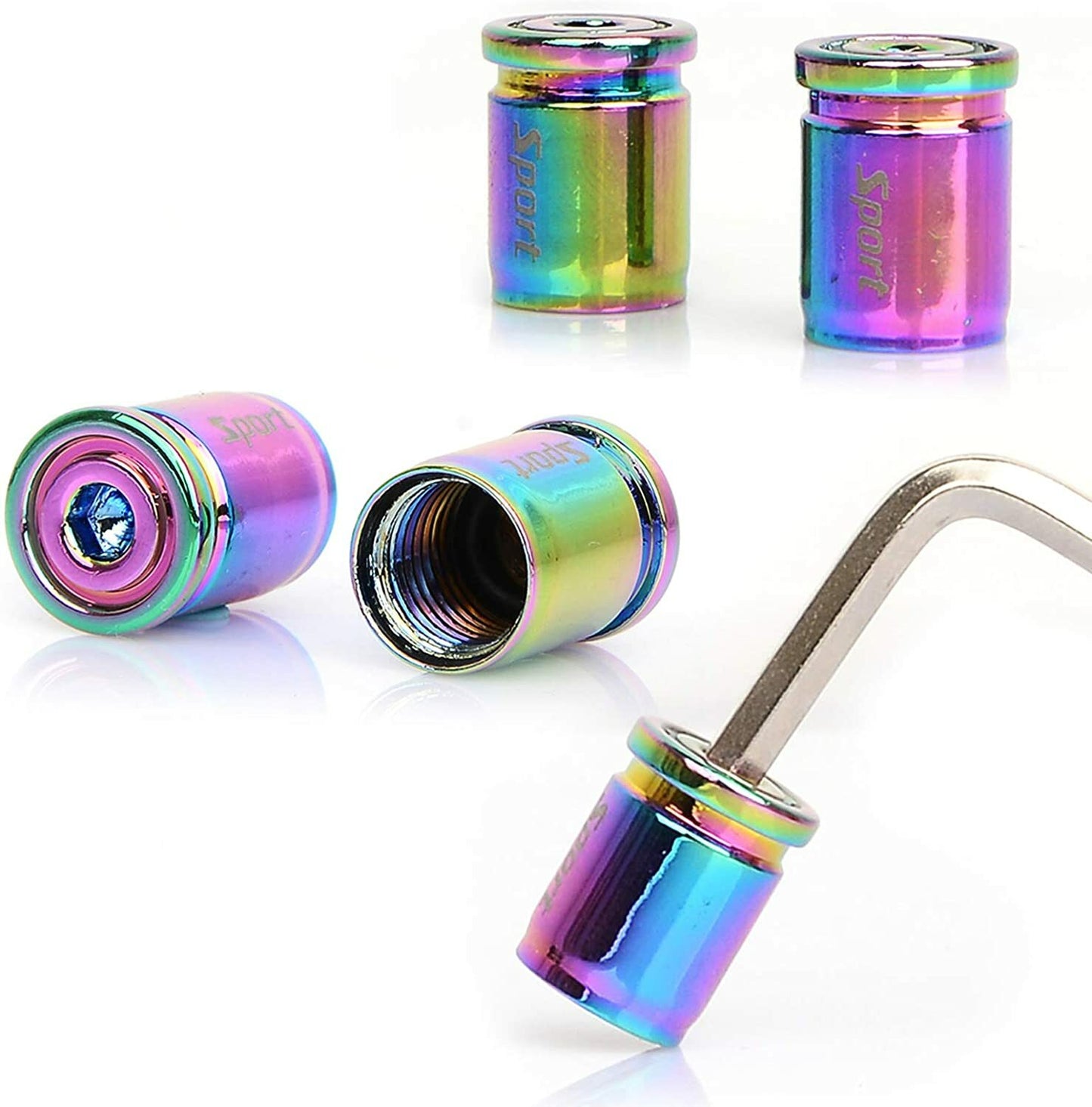 4-Piece Car Anti-theft Tire Valve Cover, Wheel Tire Bracket, Air Cap Sealing Cover