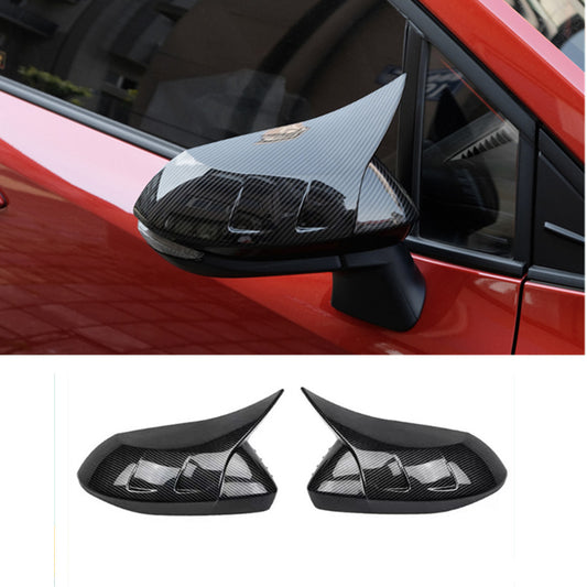 2X Carbon Fiber Look OX Horn Rearview Mirror Cover for Toyota for Corolla 2019-2023