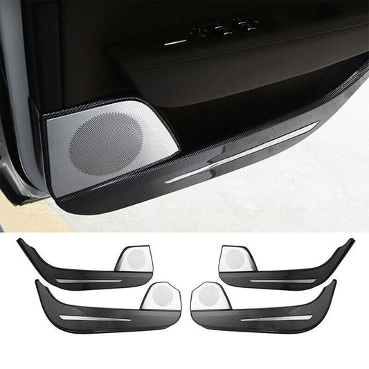 for Volvo S90 2017-22 Carbon Fiber ABS Inner Door Anti-Kick Panel Cover Trim 4x