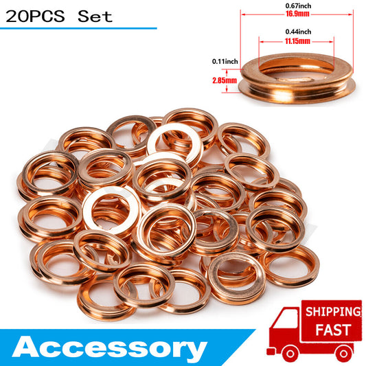 20-piece pack of metal oil drain plug crusher washing machine gaskets 11026-JA00A suitable for Nissan for Infiniti .