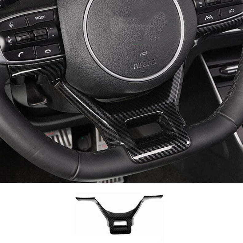 for Kia K5 2021-2023 Carbon Fiber Inner U type Steering Wheel frame Cover Trim