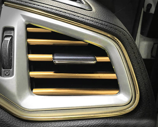 10pcs Golden Car Interior Air Conditioner Outlet Decoration Cover Accessories