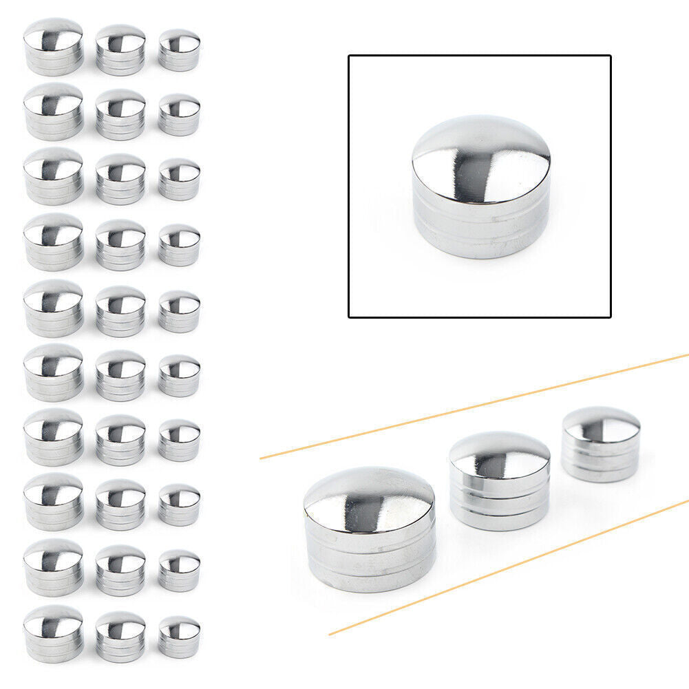 10x CNC Inner 9mm-13mm Schrauben Motor Bolt Topper Caps Cover Fit for Harley Chrome