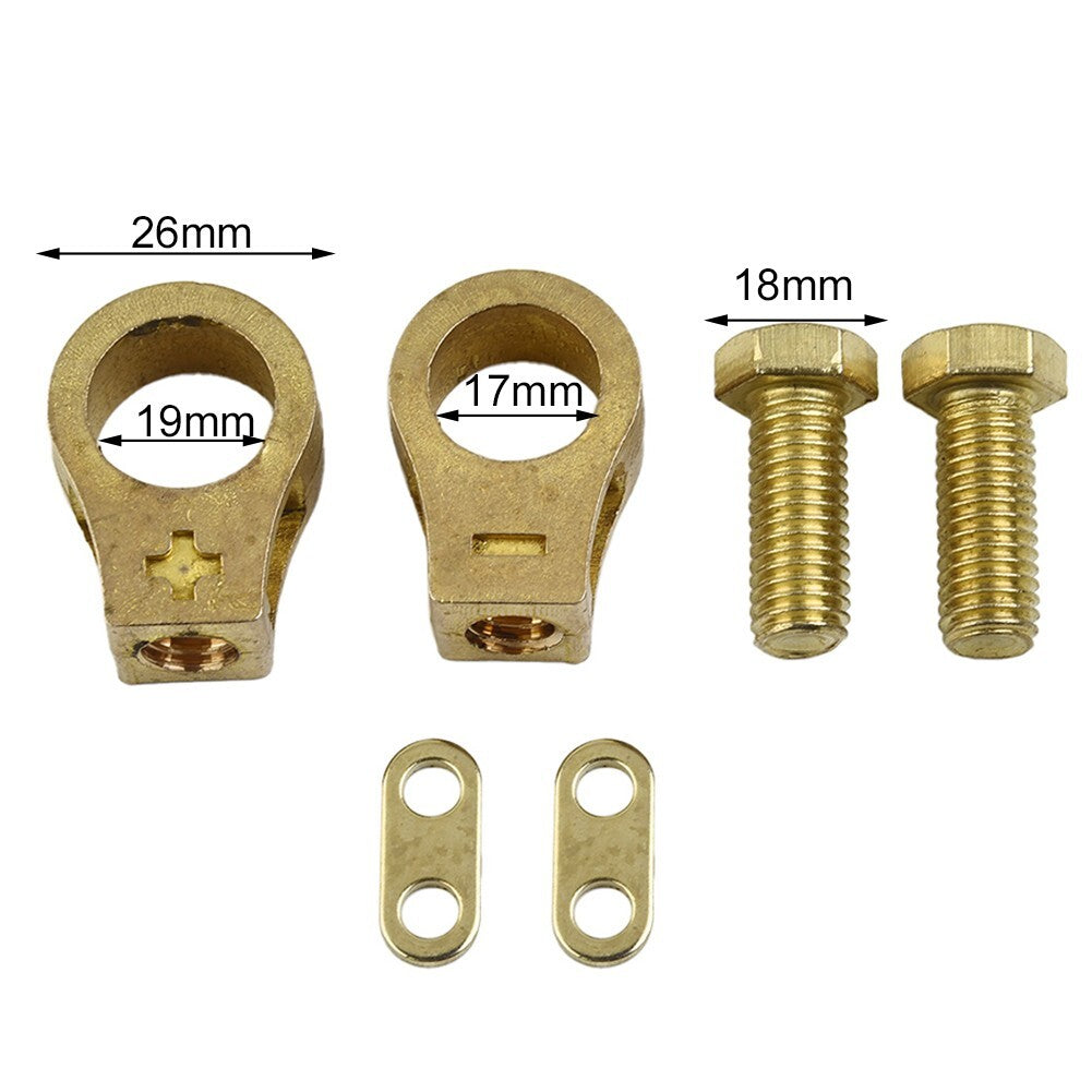 2Replacement Pure Brass Battery Terminal Top-Post Cable Terminals Wire End