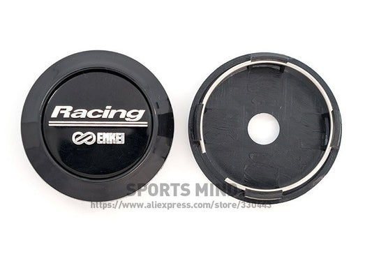 4x64mm Enkei Racing Black Rim Caps, Decals, Badges, Wheel Centers, Hub Caps