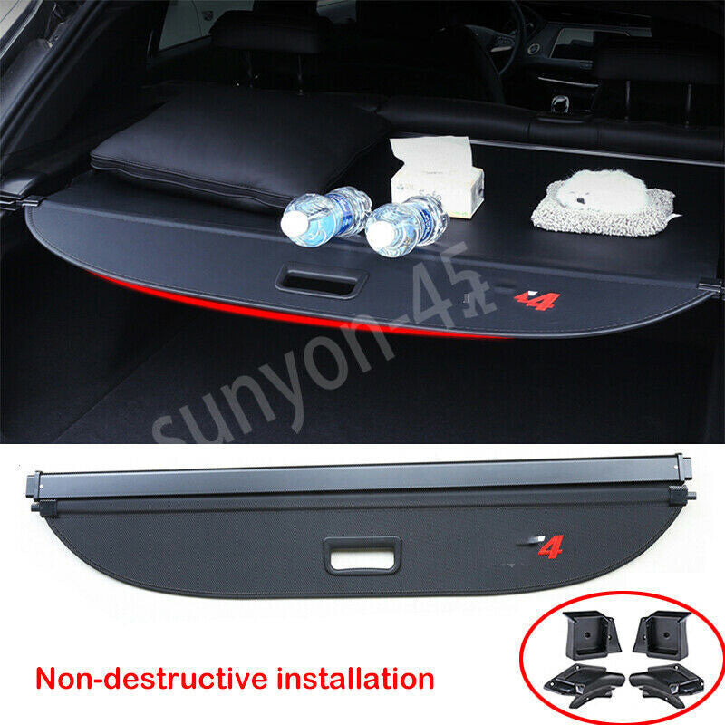 for Cadillac XT4 2019-22 Black Rear Trunk Cargo Luggage Security Shield Shade 1x